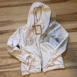 Y2K Aeropostale White Full Zip Hoodie Jacket